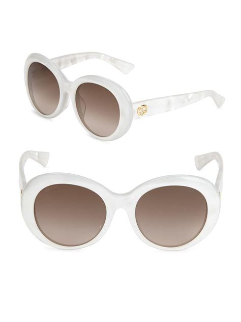 gucci white round sunglasses|brand new gucci white sunglasses.